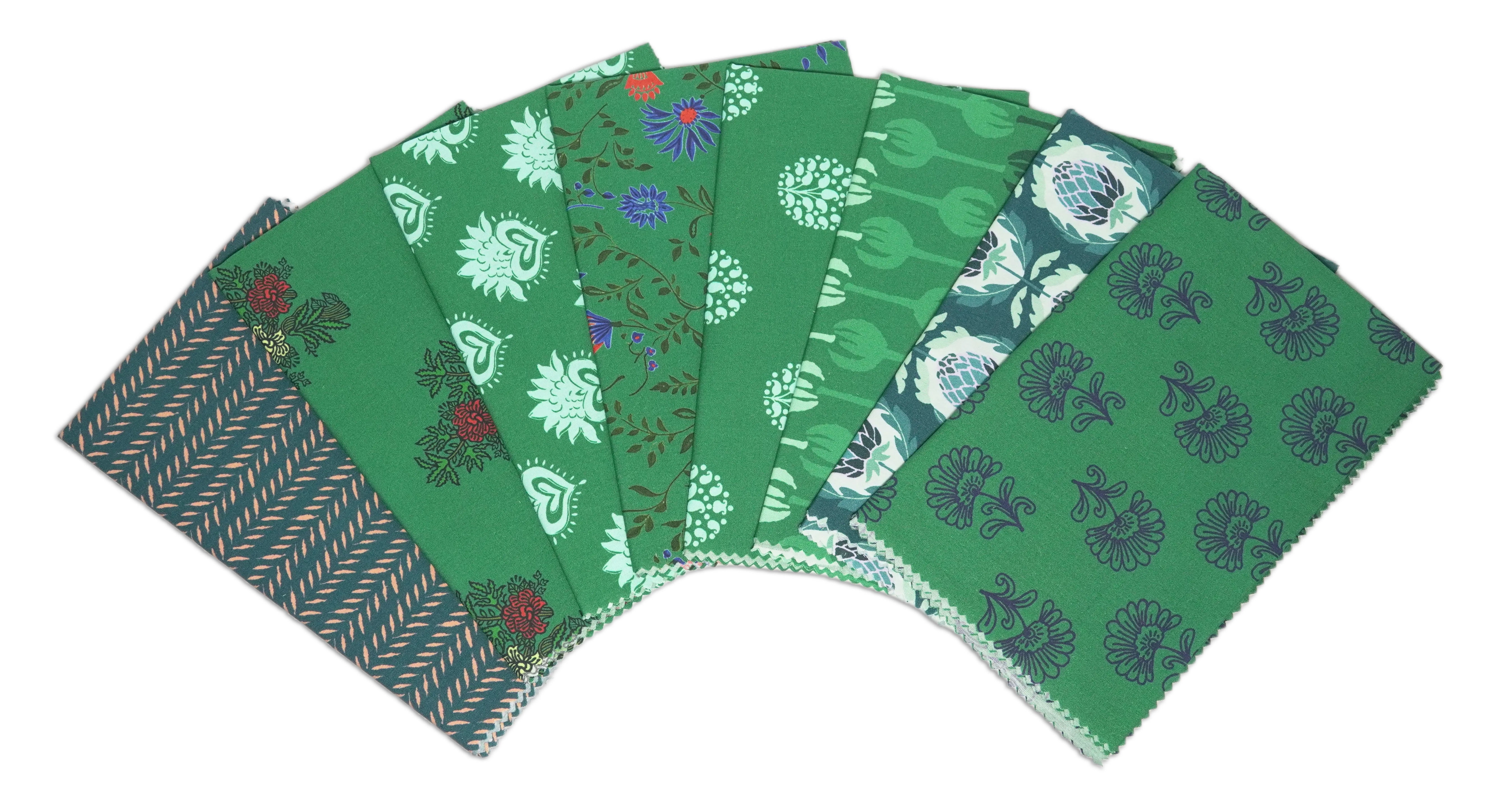 Soimoi 8 Pc Fat Quarter Bundle- Block Print 18"x 22" DIY Patchwork- 100% Cotton Pre-Cut Quilting Fabric Multicolor