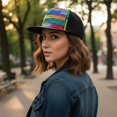 thumbnail image 7 of Slccxzc Fashion Diamond Studded Baseball Caps Flat Brim Outdoor Hats Bling Punk Snapback Cap Jazz Hip Hop Cap, 7 of 7