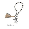 thumbnail image 2 of TaTaai 2Pcs Farmhouse Plaid Wood Bead Garland with Tassel Hanging Decor Home Decorative Home Sign for Farmhouse Tiered Tray Wreath, 2 of 5
