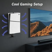 PS5 Wall Mount Kit with Controller & Headset Holders, Heavy Duty Steel Wall Mount for PS5/PS5 Slim/PS5 Pro Disc & Digital Editions
