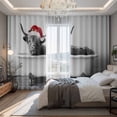 thumbnail image 2 of Christmas Grey Yaks Blackout Curtains for Bedroom/Living Room, Pinch Pleated Black Out Curtains, Abstract Modern Art Bathtub Room Darkening Window Drapes with Hooks 2 Panels, 39"x70", 2 of 8