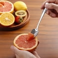 thumbnail image 4 of Cucharas de pomelo y cuchillo de pomelo, juego de 7 cucharas de postre de acero inoxidable de grado alimenticio, cuchillo de fruta con acabado de espejo, herramienta de utensilios de pomelo dentado, apto para postres de ensaladas de kiwi de frutas cítricas Ormromra WMPH-508, 4 of 5