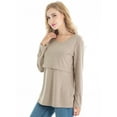 thumbnail image 3 of Bearsland Female Long Sleeve Maternity Nursing Top Breastfeeding Shirts 3-Pack, 3 of 6