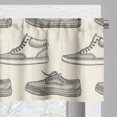 thumbnail image 3 of Ambesonne Sketch Valance Pack of 2, Retro Sneaker Shoes Pattern, 54"X12", Black and Ivory, 3 of 5