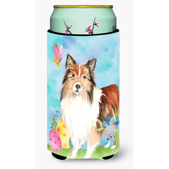 Carolines Treasures CK1901TBC Easter Eggs Sheltie Tall Boy Beverage Insulator Hugger Tall Boy multicolor
