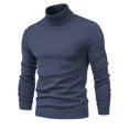 thumbnail image 1 of WOLLED Chandail Col Roulé Décontracté pour Hommes Automne Hiver Couleur Unie Tricoté Chaud et Confortable, 1 of 9