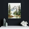 thumbnail image 4 of JRXY  Large Framed Mountain Canvas Wall Art Watercolor Forest Landscape Painting Green Nature Prints Art Rustic Wall Decor for Living Room, Bedroom, Office 12x16 in, 4 of 4