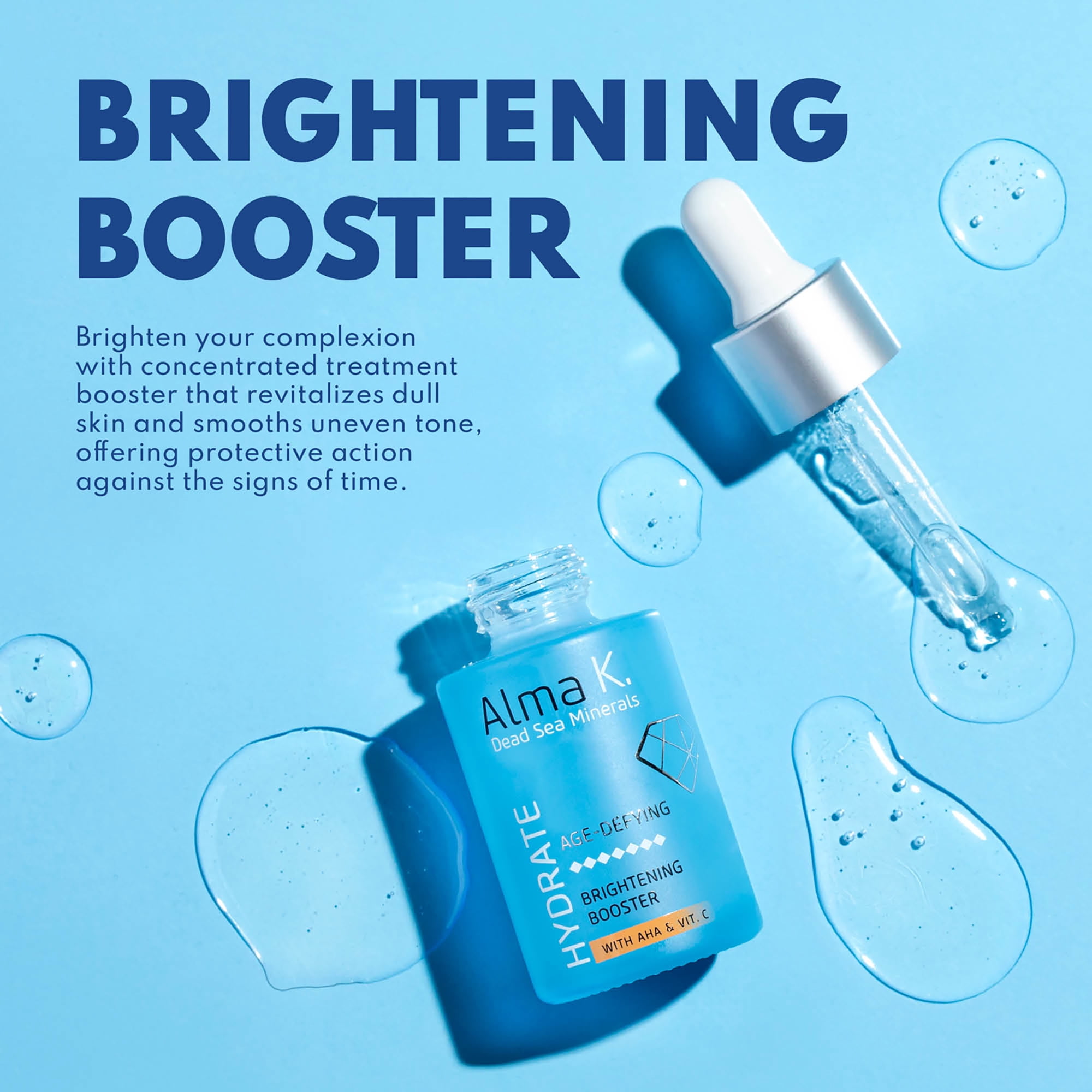 Alma K Brightening Booster with AHA and Vitamin C, Face Serum, 1 oz
