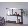 thumbnail image 3 of Mango Furniture Inc Marko 32" Console Table With White Marble Top & Black Iron Base Durable Small Space Storage Multifunctional Bookshelf With Scratch-Resistant Rubber Feet for Living Room Decore, 3 of 6