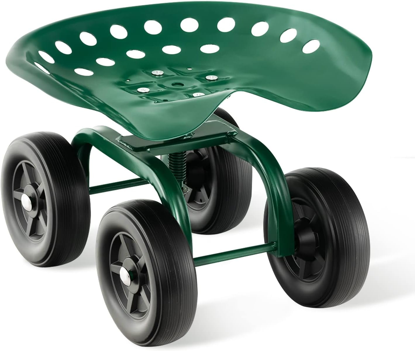 Garden Cart, Rolling Workseat with 4 Wheels, Garden Stool 360°Swivel