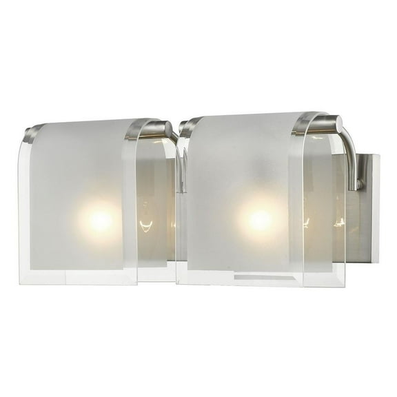 2 Light Vanity Light Fixture in Fusion Style 15.33 inches Wide By 7 inches High-Brushed Nickel Finish Bailey Street Home 372-Bel-1918330