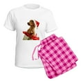 thumbnail image 5 of CafePress - Dachshund Christmas Women's Light Pajamas - Women's Short Sleeve Print T-Shirt and Pants Light Cotton Pajama Set, 5 of 7