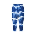 thumbnail image 4 of ZToonmas Women's High Waist Ombre Print Capri Leggings Slim Fit Cropped Trousers with Scalloped Hem for Summer, 4 of 5