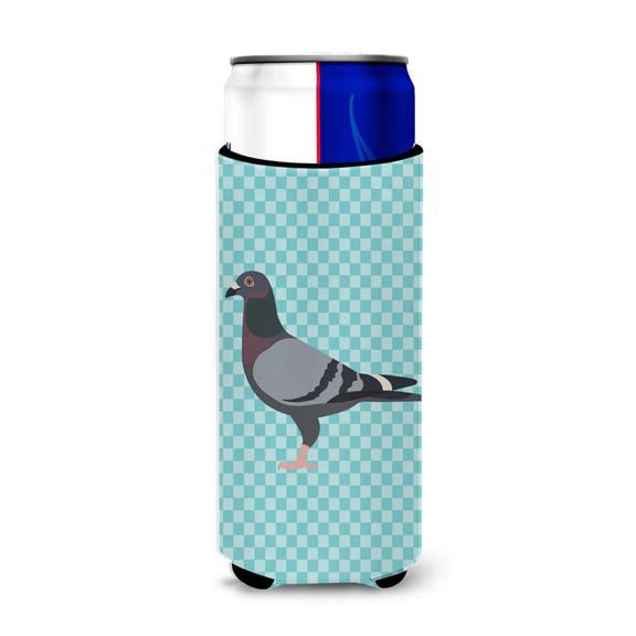 Carolines Treasures BB8125MUK Racing Pigeon Blue Check Michelob Ultra Hugger for Slim Cans
