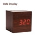thumbnail image 3 of Brown Wooden Digital Alarm Clock with Touch and Sound Control for Travel and Desk Use, 3 of 5