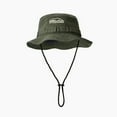 thumbnail image 1 of Chapeau de Cowboy en Coton pour Femmes Protection Solaire pour Randonnée, Camping et Voyage - Cordon de Serrage Réglable, Protection UV et Design Ventilé en Vert Armée, 1 of 7