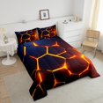 thumbnail image 4 of Manfei Gradient Honeycomb Full Size Comforter Sets, Neon Orange Bedding Sets, 3pcs, 4 of 7