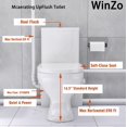 thumbnail image 4 of WinZo Macerating Toilet System with 900W Sewage Pump Dual Flush One Piece Modern Design For Basement Bathroom,4 Inlets,White, 4 of 6