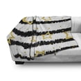 thumbnail image 3 of Star Soft Flannel Fleece Blanket, Stars and Dots with Digital Effect on Striped Pattern Celebration Theme Party, Cozy Plush for Indoor and Outdoor Use, 70" x 90", Black White Yellow, by Ambesonne, 3 of 6