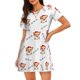 thumbnail image 1 of Balery Corgi With Santa Claus Hat Camisón de manga corta con cuello redondo para mujer, cómodo y elegante., 1 of 6