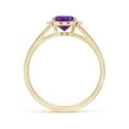 thumbnail image 2 of ANGARA Natural 1.15 Ct. Amethyst with Diamond Classic Ring in 14K Yellow Gold for Women (Ring Size: 3), 2 of 10