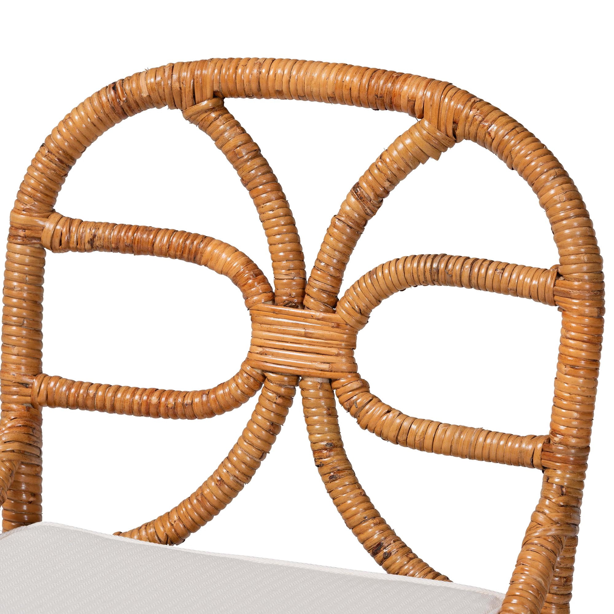 bali & pari Alondra Boho Counter Stool, Counter Height 22", Light Honey