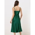 thumbnail image 4 of Vestido de Satén Allegra K con tirantes finos para Mujer Cóctel sin Mangas Verde oscuro XS, 4 of 6