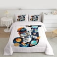 thumbnail image 2 of Homewish Boys Personalized Gifts Full Size Comforter Sets,Pink Letter J Bedding Comforter Set,Cartoon Planet Astronaut Bedding Sets For Boys Kids,Lightweight Room Decoration Reversible,3pcs, 2 of 8