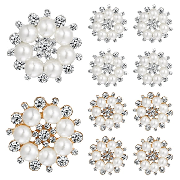 SHISUYAN Boutons en Strass avec Perles Artificielles pour Projets de Bricolage et Embellissements de Vêtements 20 Pcs Multi