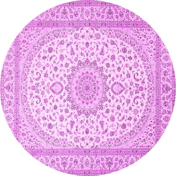 Ahgly Company Indoor Round Medallion Pink Traditional Area Rugs, 6' Round