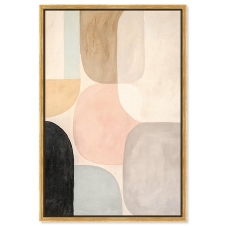 Soft Cubism II Canvas Geometric Abstract by Art Remedy Gold Frame 20 x 30
