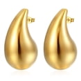 thumbnail image 4 of Hoop Earrings for Women, 18K Gold Plated Lightweight Hypoallergenic Chunky Open Hoops Jewelry for Gift, 4 of 6