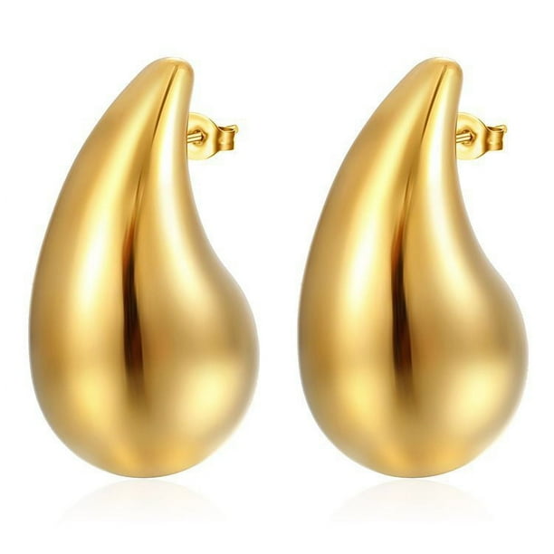 Pendientes de oro para mujeres y niñas, pendientes de aro de oro ligeros, pendientes hipoalergénicos para mujeres, regalos de joyería de moda
