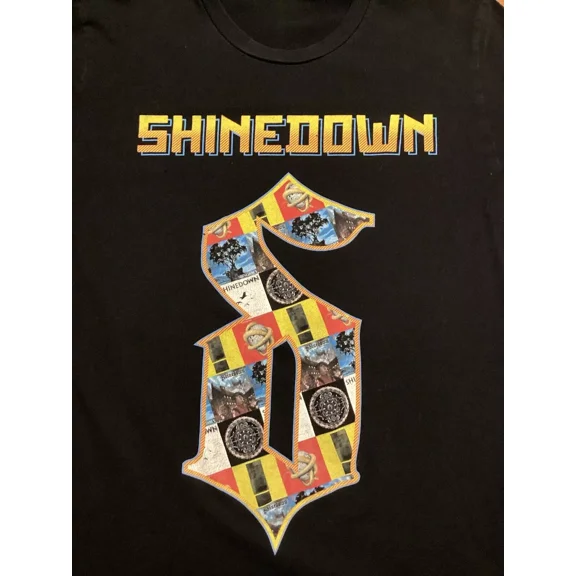 RARE Shinedown Tour Band Black Unisex Cotton T-Shirt BS033