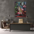 thumbnail image 5 of Mudket Framed Cheetah on Pink Chair Canvas Wall Art, Maximalist Floral Animal Print Wall Decor, Ready to Hang for Living Room - 12"L x 8"W, 5 of 10