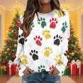 thumbnail image 2 of successthop Womens Graphic Sweatshirts Claws Flannel Drop Shoulder Crewneck Long Sleeve Sweater Streetwear Print Tops, 2 of 5