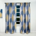 thumbnail image 2 of Designart 'Retro Luxury Waves In Blue and Gold X' Mid-Century Modern Curtain Panel, 2 of 5