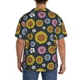 thumbnail image 5 of Wukai Colorful Sunflowers Men's Casual Short-Sleeve Button Down Shirt - Lightweight Summer Dress Shirt for Daily Wear-, 5 of 7