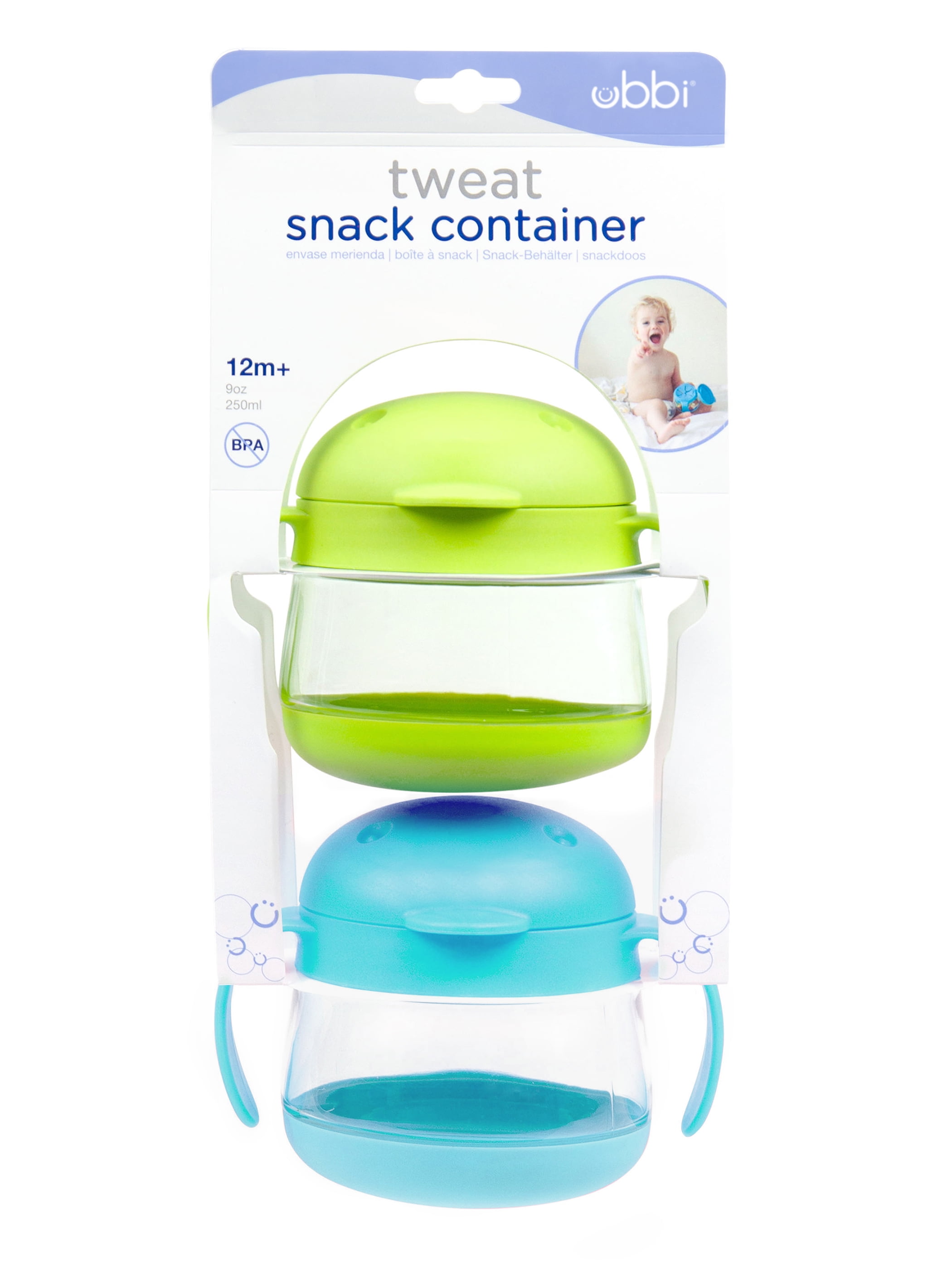 Ubbi Tweat No Spill Snack Container for Kids, BPA-Free, Toddler Snack  Container, Sage