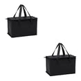 thumbnail image 4 of Sonducket Bolsa de aislamiento no tejida, caja plegable con estilo reflectante para mantener el calor, contenedor de almuerzo para actividades al Negro Groß 2Conjunto, 4 of 6