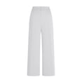 thumbnail image 5 of QTSHPN Wide Leg Pants Women Pure Color Linen Blend Casual Trousers Loose Comfortable Elastic Waist Summer Fashion Versatile Work Pants Women White S, 5 of 5