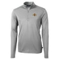 thumbnail image 2 of Men's Cutter & Buck Gray Iowa State Cyclones Big & Tall Virtue Eco Pique Recycled Quarter-Zip Pullover Top, 2 of 3
