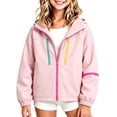 thumbnail image 2 of Atogsazn Kids Girls Full Zip Raincoat Children Casual Windproof Long Sleeve Rain Jacket Lightweight Tops Clothes Pink 7-8 Years Fashion, 2 of 8