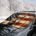 thumbnail image 2 of Xoenoiee Deer American Flag Print Windshield Cover for Ice and Snow Heavy Duty Windshield Protector for Cars, SUVs, Trucks, Waterproof Frost Cover Winter Car Accessories, 2 of 7