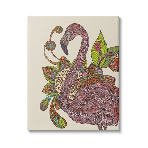 Stupell Industries Flamingo Bold Paisley Botanicals Complex Floral Details Graphic Art Gallery Wrapped Canvas Print Wall Art, Design by Valentina Harper
