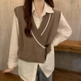thumbnail image 2 of Clearance Sweater Vest for Women Sleeveless Top Colorblock Vest Loose Fit, 2 of 6