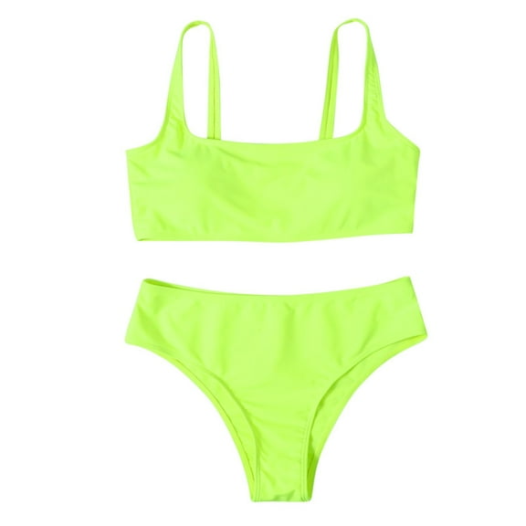 Aoochasliy Bikinis for Women Clothes Women Striped Push Up High Cut Hight Waist Halter Bikini Set Two Piece Swimsuit