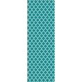 thumbnail image 2 of Aspen Brands RUG9T26 2 x 6 ft. Quaterfoil Design Rug - Teal & White, 2 of 2