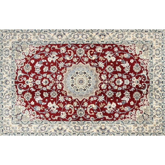 Ahgly Company Machine Washable Indoor Rectangle Traditional Chestnut Brown Area Rugs, 7' x 10'