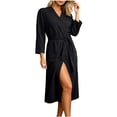 thumbnail image 2 of qolati Robes for Women Long Waffle Knit Bathrobe Lightweight Soft Bathrobe House Coats with Pockets, Size, M-2XL, 2 of 7